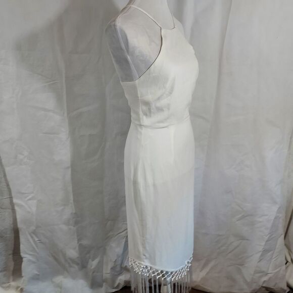Lulus Fringe Dress Size Small Sleeveless White Adjustable Spaghetti Strap NWT - Picture 5 of 14